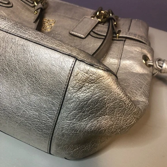 Coach Metallic Gold Bag Purse - Picture 11 of 12